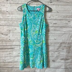 Vibrant Blue and Green Women's Swim Dress
